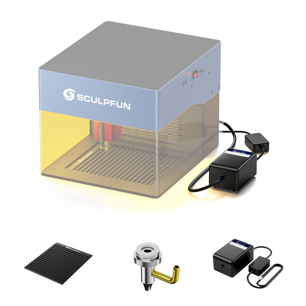 SCULPFUN iCube Laser Engraver Honeycomb Panel & 15L/Min Air Pump Kit